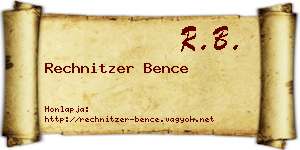 Rechnitzer Bence névjegykártya